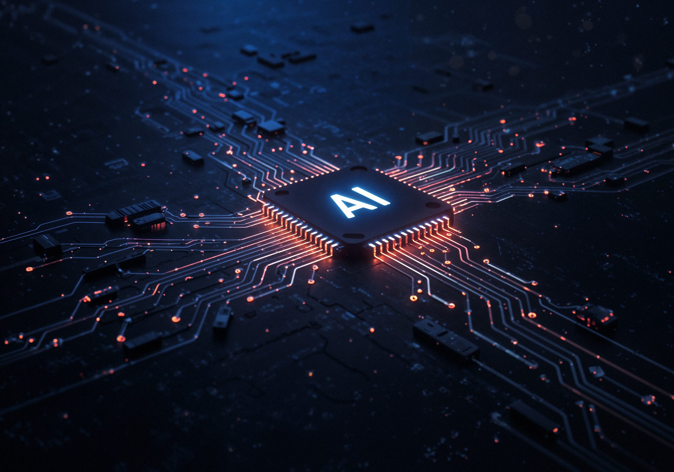 futuristic ai chip circuit board